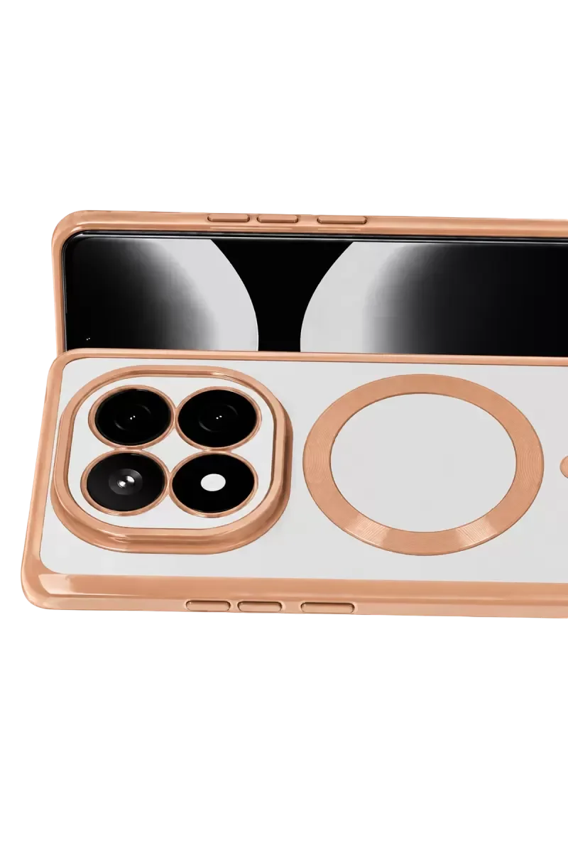 Note 15 4G ile Uyumlu Kross Magneticsafe Şeffaf Kapak - Rose