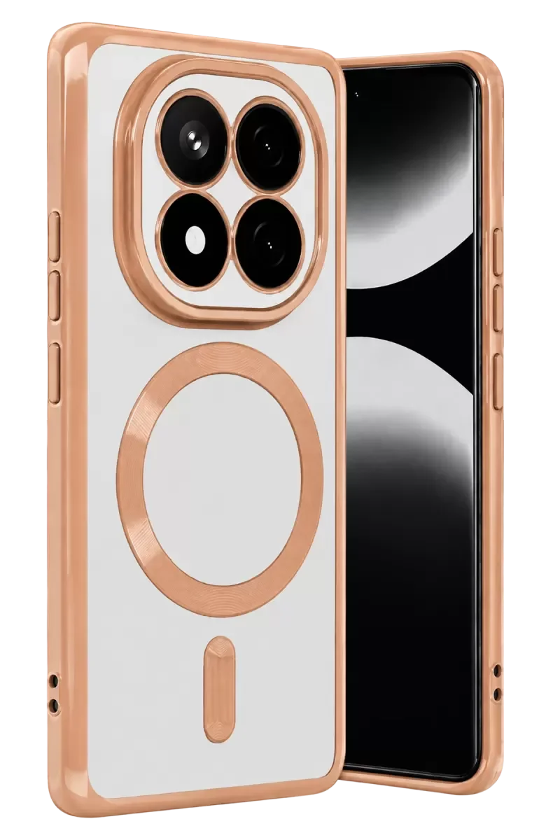 Note 15 4G ile Uyumlu Kross Magneticsafe Şeffaf Kapak - Rose