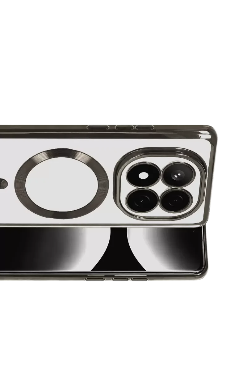 Note 15 4G ile Uyumlu Kross Magneticsafe Kapak - Siyah | Manyetik Şeffaf Kılıf