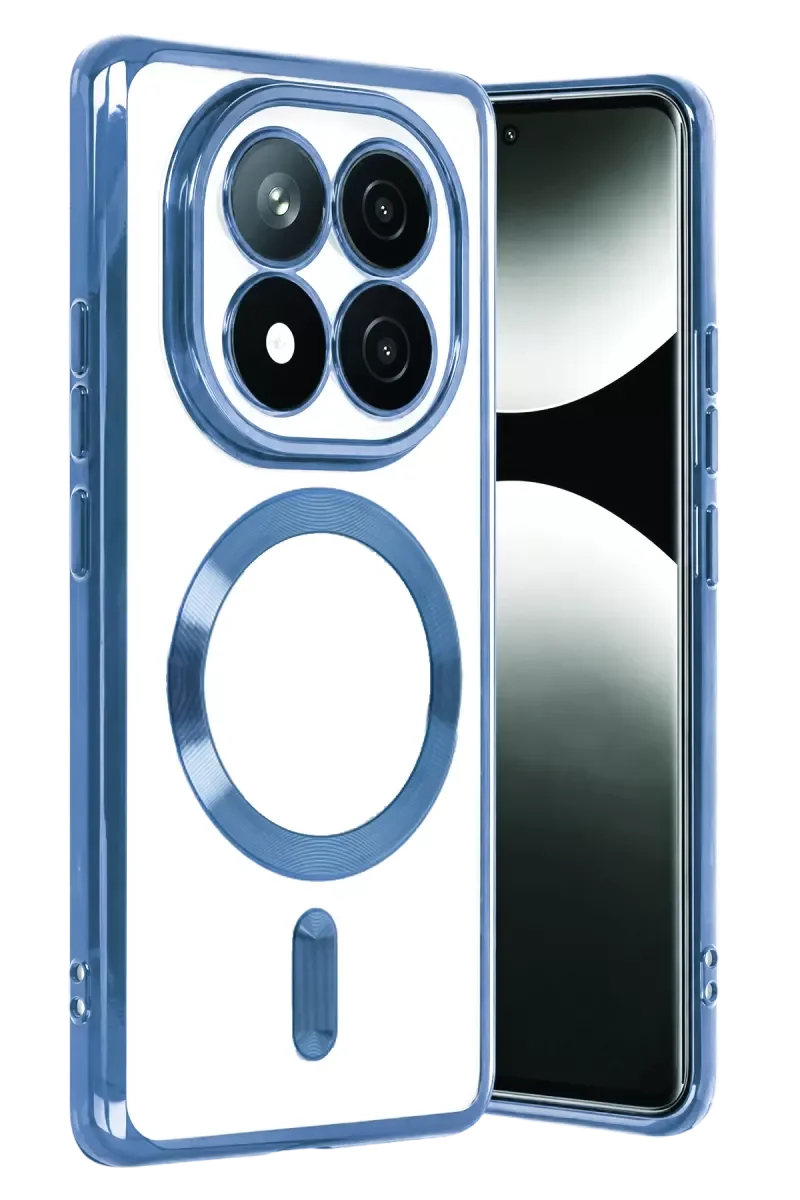 Note 15 4G ile Uyumlu Kross Magneticsafe Şeffaf Telefon Kılıfı - Sierra Blue