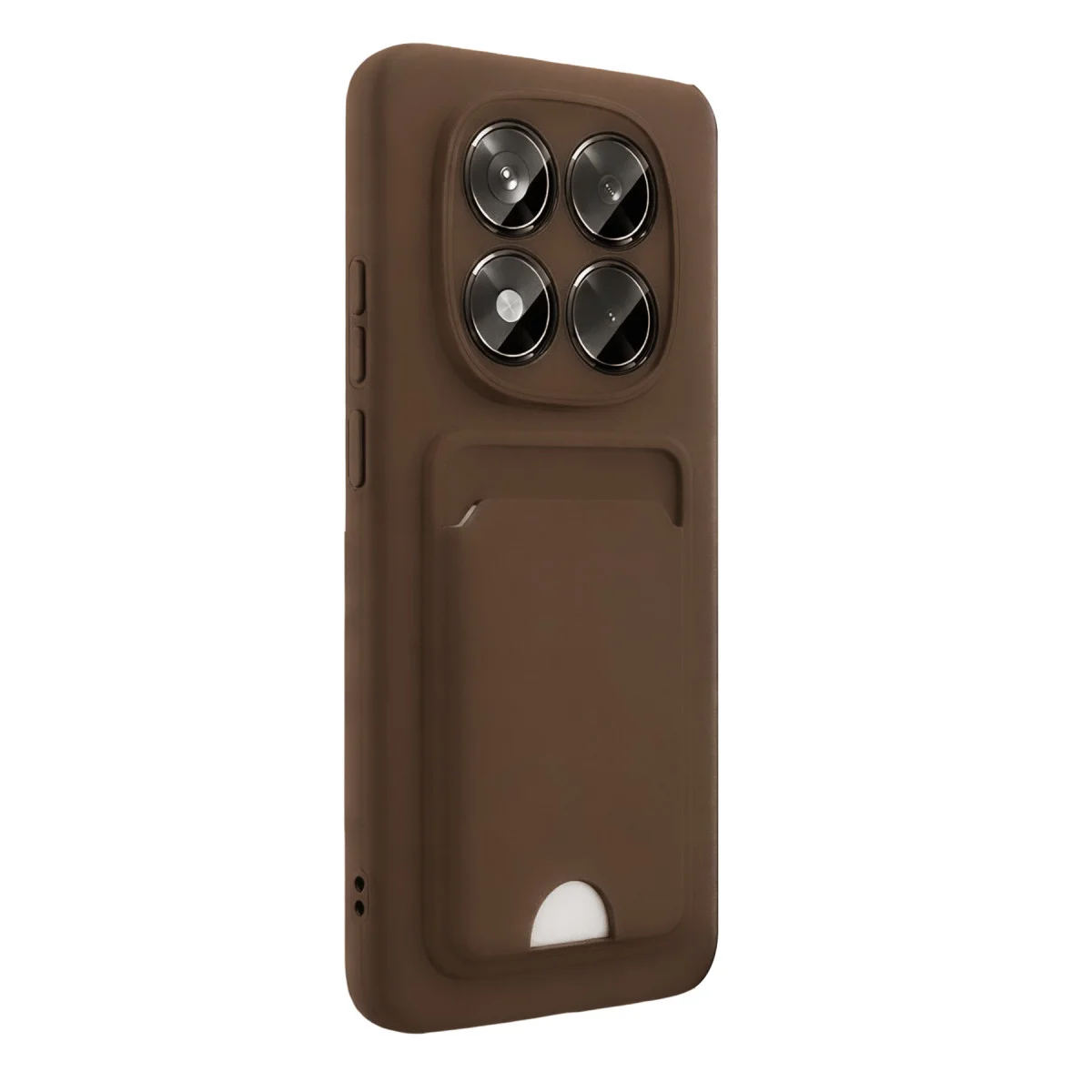 Note 15 4G Kelvin Kartvizitli Silikon Kılıf - Kahverengi