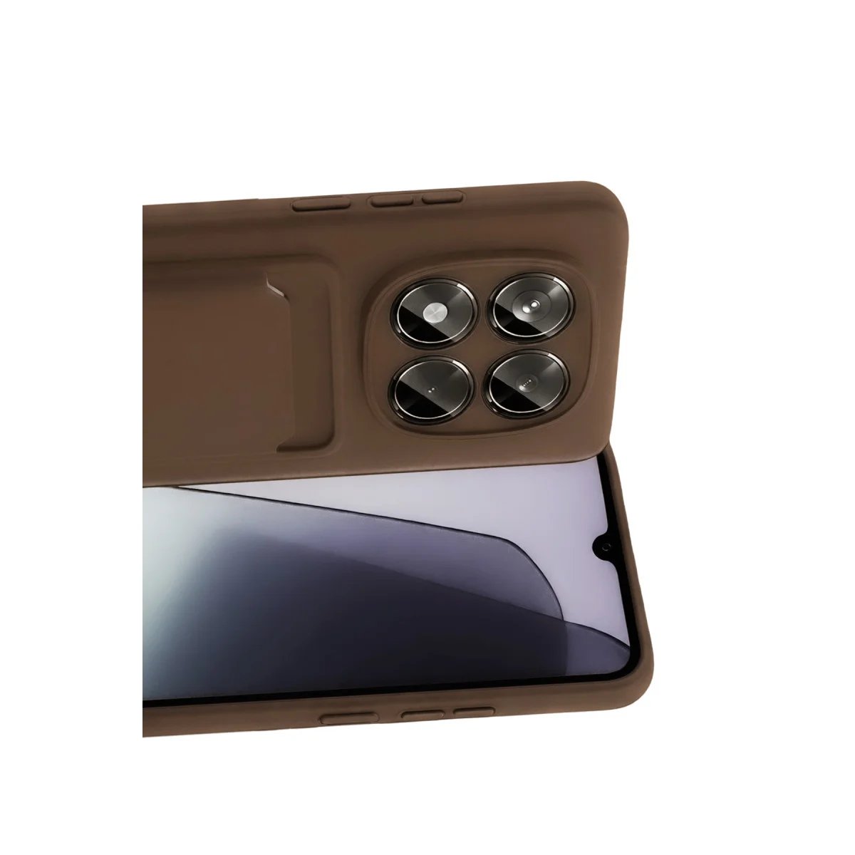 Note 15 4G Kelvin Kartvizitli Silikon Kılıf - Kahverengi