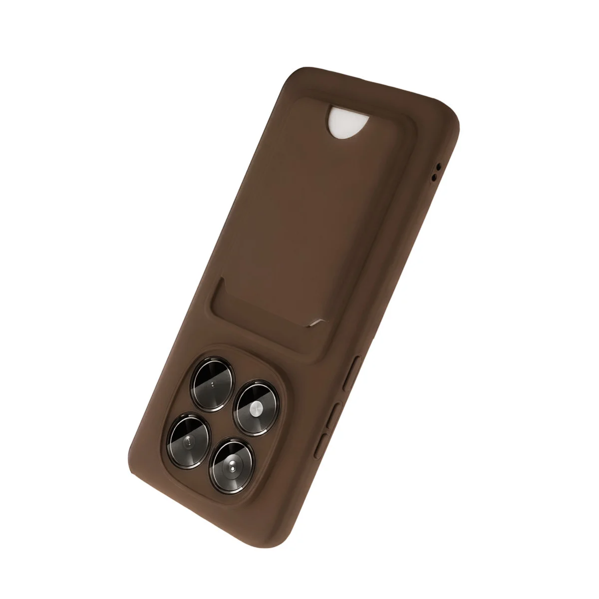 Note 15 4G Kelvin Kartvizitli Silikon Kılıf - Kahverengi