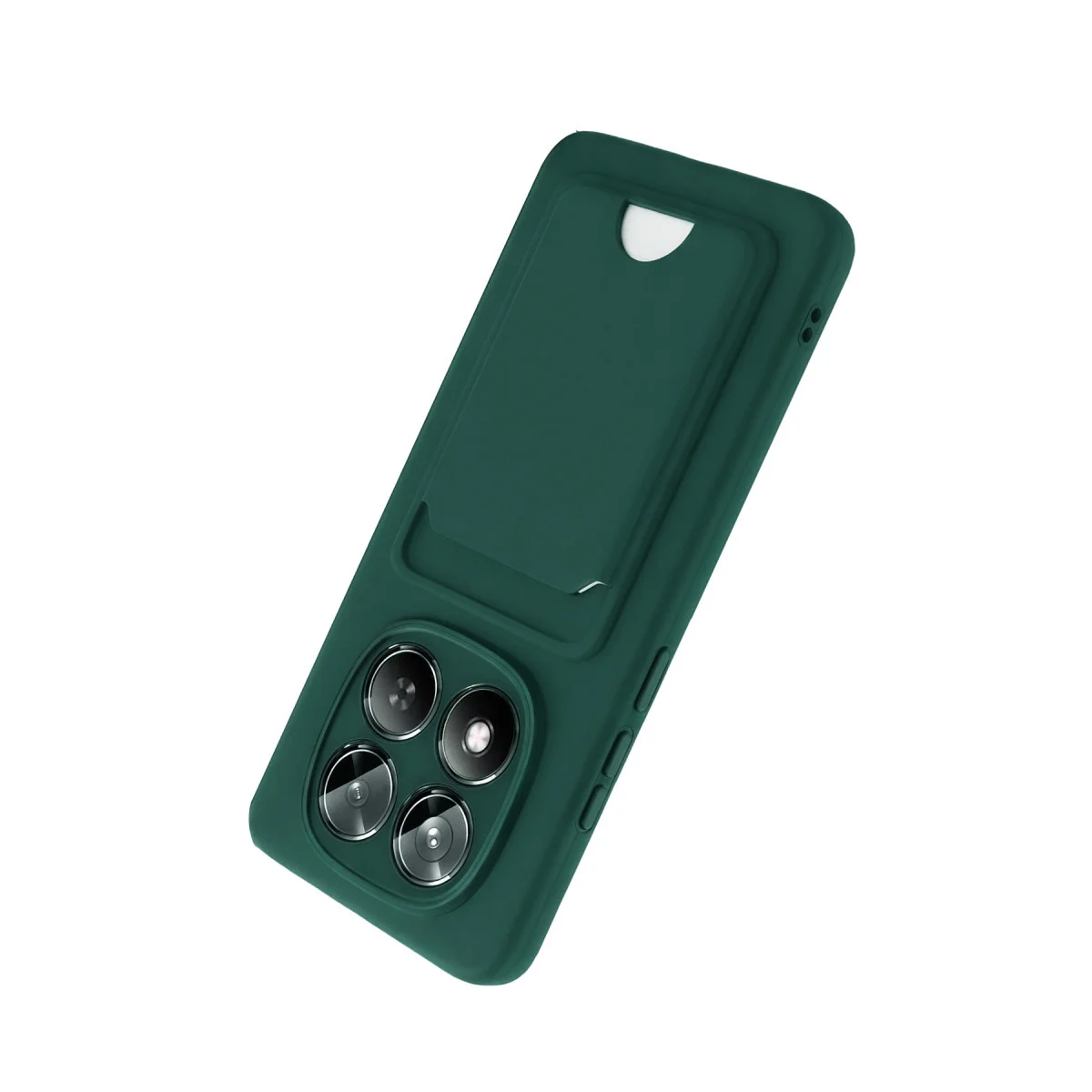 Note 15 4G Kelvin Kartvizitli Silikon Kılıf - Koyu Yeşil
