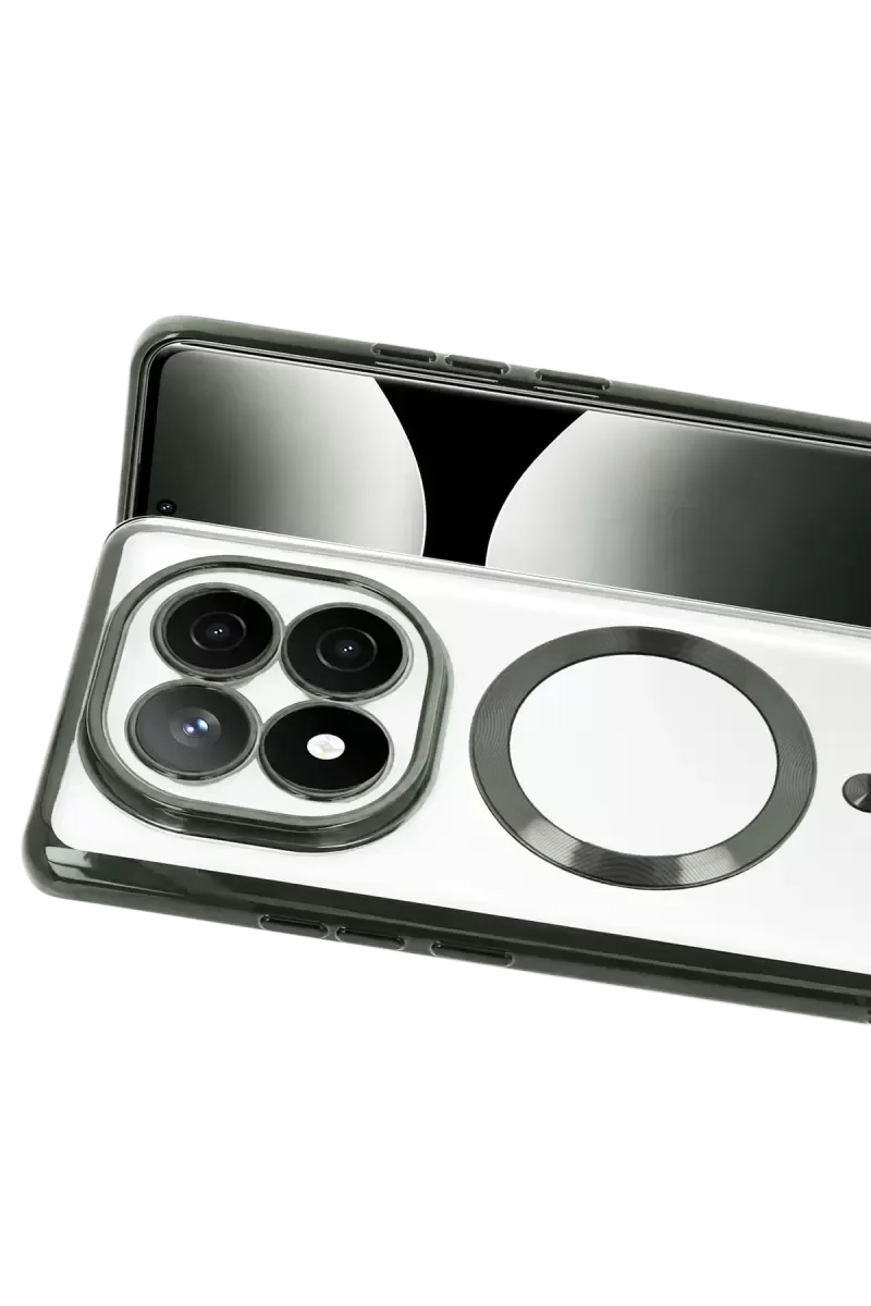 Note 15 4G Kross Magneticsafe Şeffaf Kılıf - Koyu Yeşil MagSafe Uyumlu