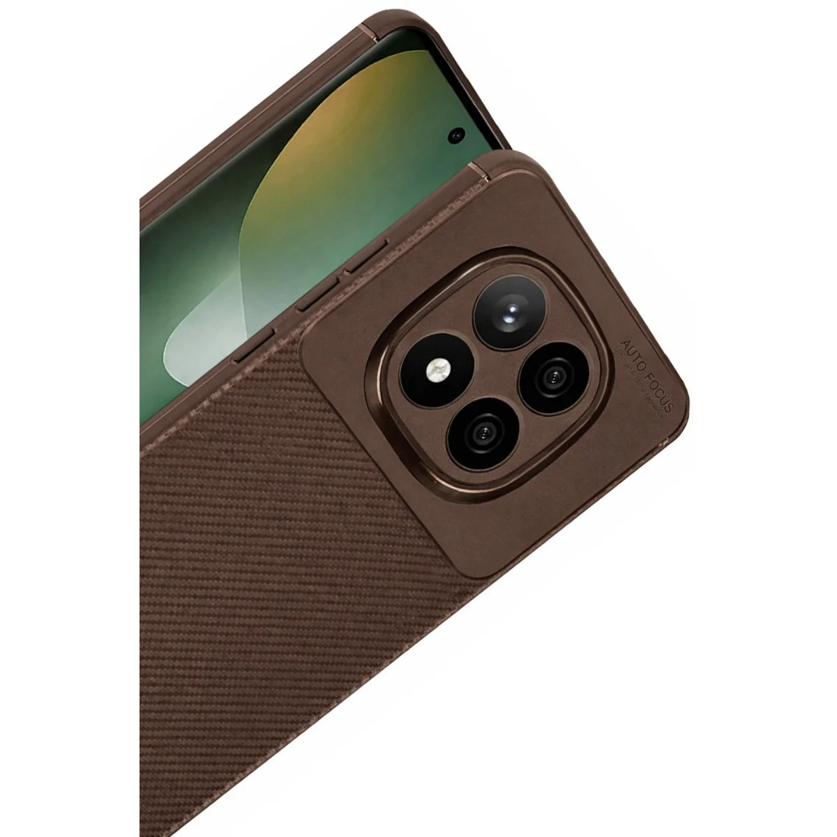 Note 15 Pro 5G Auto Focus Karbon Kapak Kahverengi - Maksimum Koruma ve Premium Stil