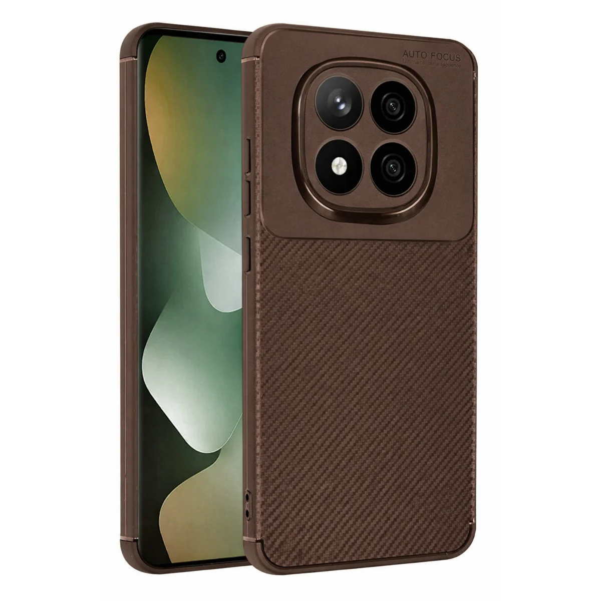 Note 15 Pro 5G Auto Focus Karbon Kapak Kahverengi - Maksimum Koruma ve Premium Stil