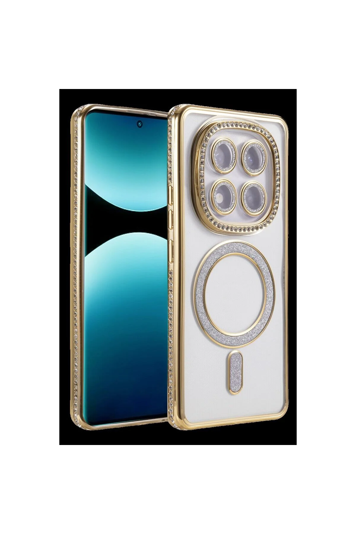 Note 15 Pro 5g Joke Simli Magneticsafe Kılıf - Gold