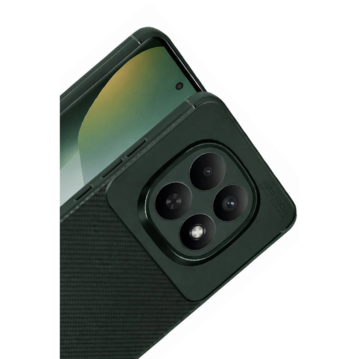 Note 15 Pro 5G Karbon Kapak - Koyu Yeşil, Auto Focus, Anti-İz ve Dayanıklı