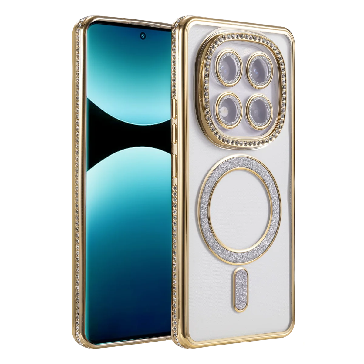 Note 15 Pro 5G Magneticsafe Kılıf - Joke Simli & Gold