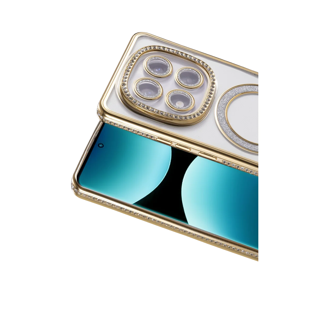 Note 15 Pro 5G Magneticsafe Kılıf - Joke Simli & Gold