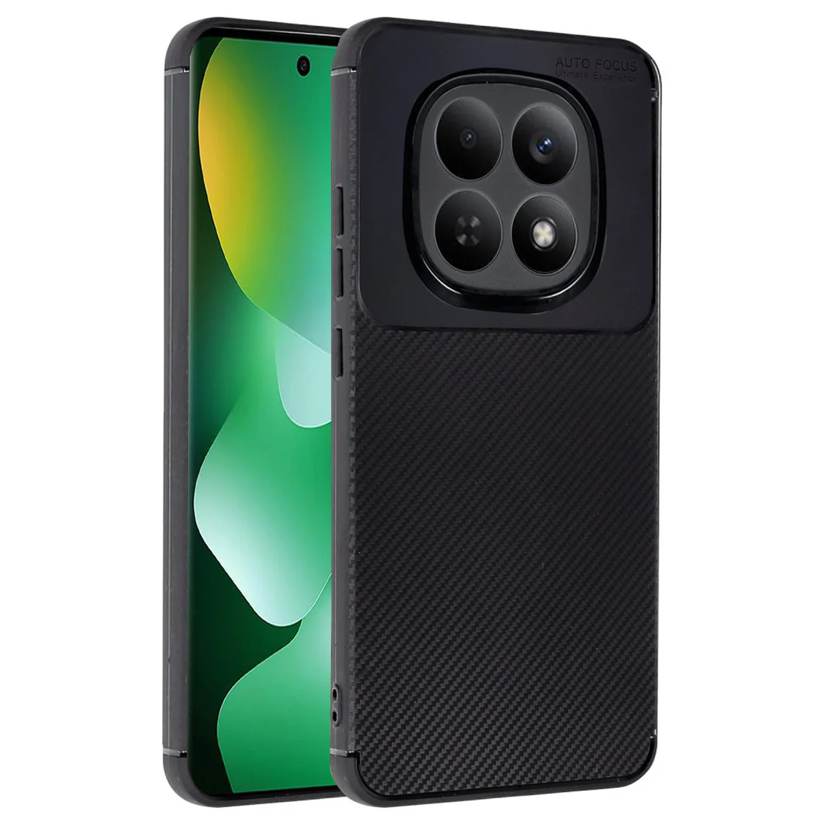 Note 15 Pro Plus 5G Auto Focus Karbon Fiber Kapak - Siyah ve Düz Zemin Desteği