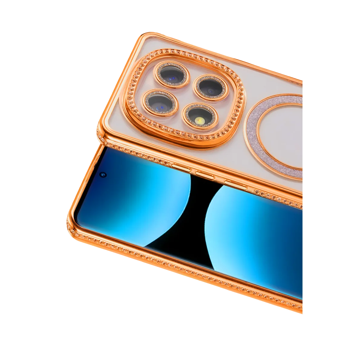 Note 15 Pro Plus 5G Joke Simli Magneticsafe Kılıf - Turuncu