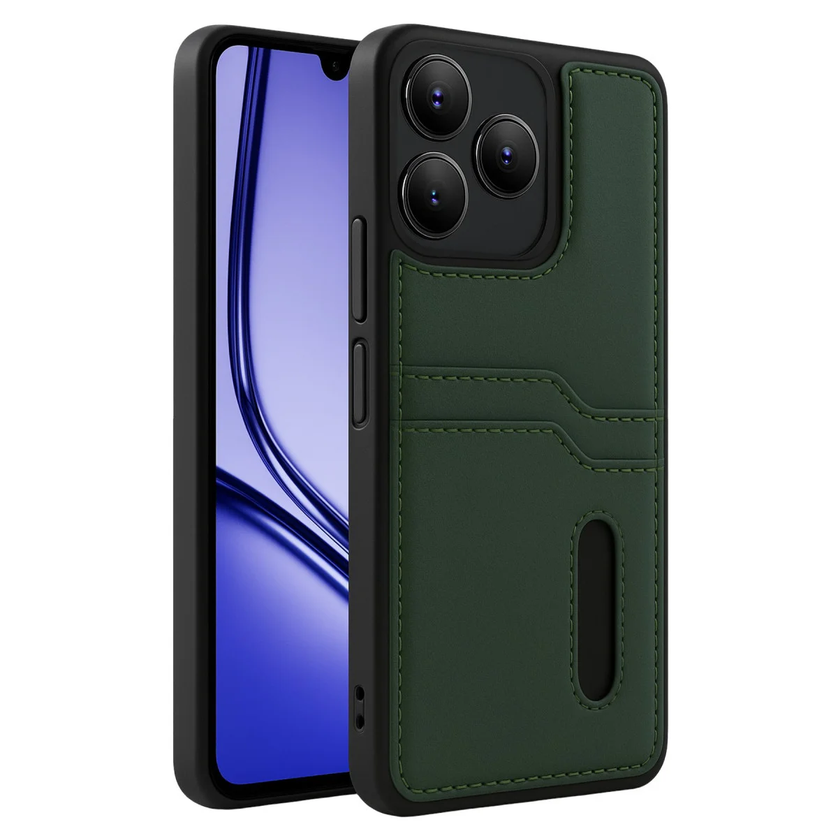 Note 50 4G Sara Kartvizitli Deri Kılıf - Koyu Yeşil