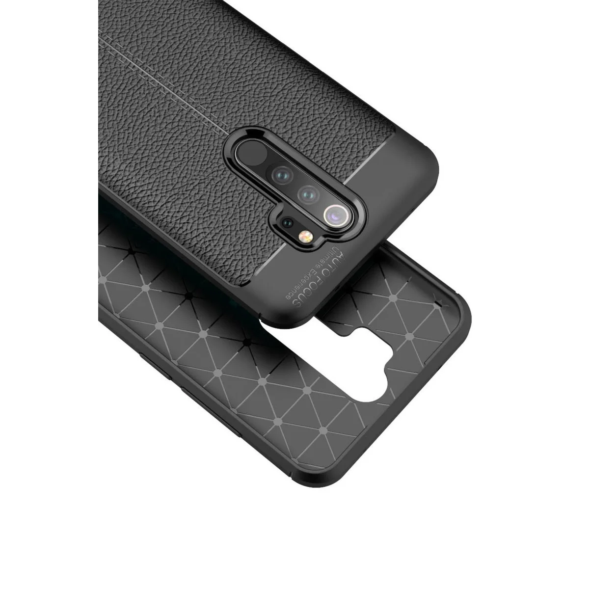 Note 8 Pro Kılıf Auto Focus Kırmızı - Premium Deri Dokulu Yüksek Darbe Korumalı Kapak