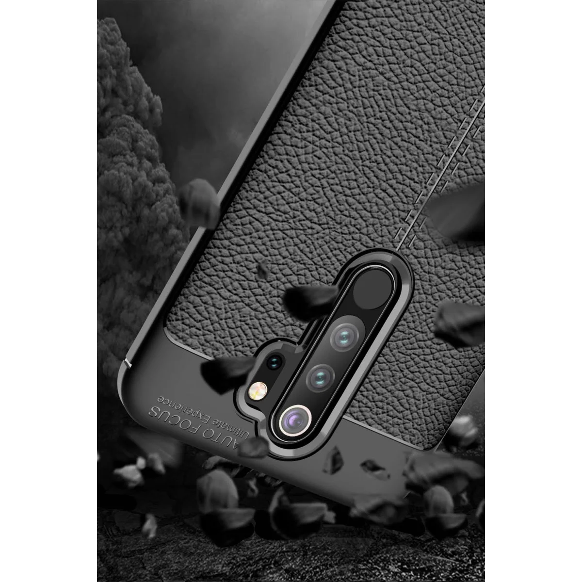 Note 8 Pro Kılıf Auto Focus Kırmızı - Premium Deri Dokulu Yüksek Darbe Korumalı Kapak