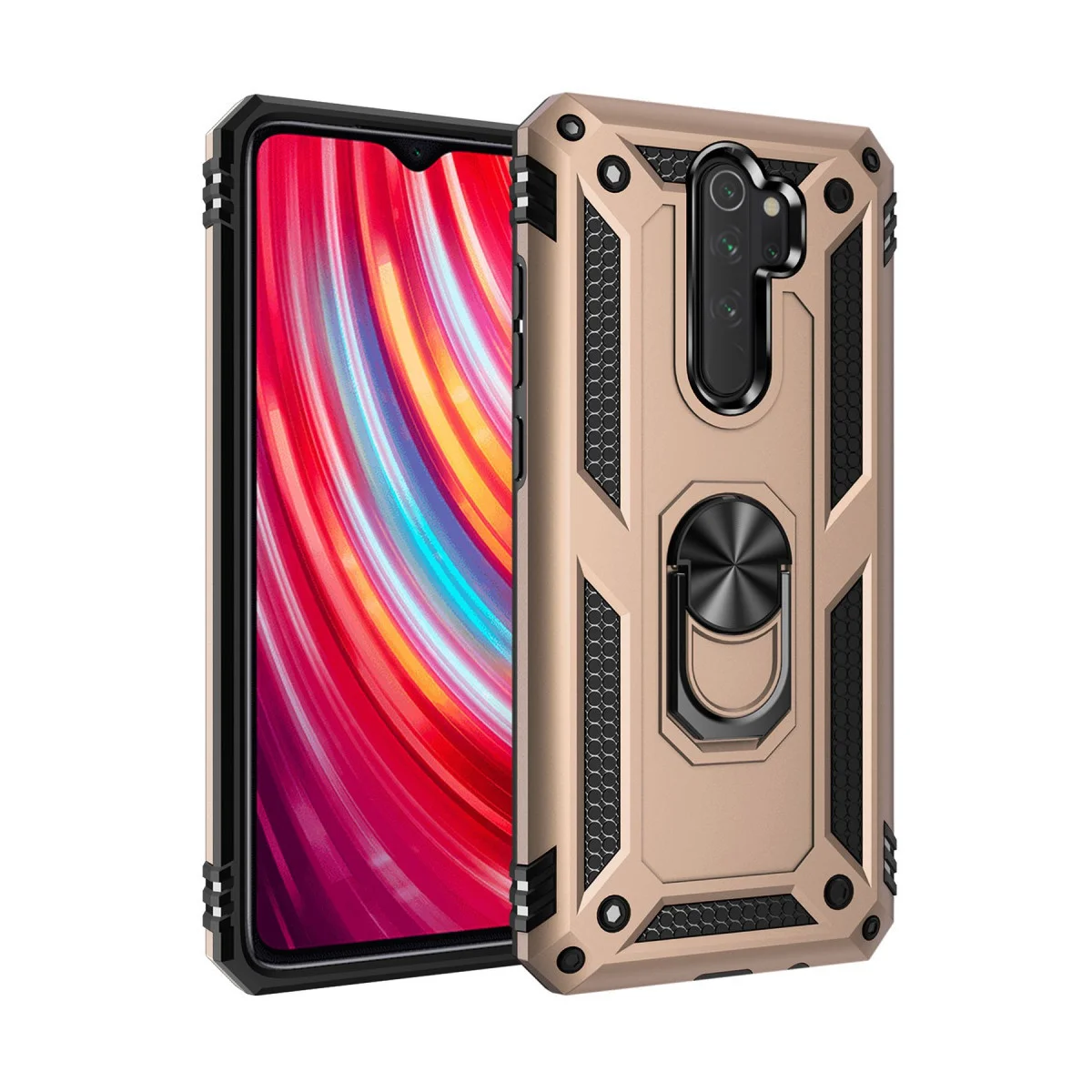 Note 8 Pro Kılıf Sofya Yüzüklü Silikon Kapak - Altın