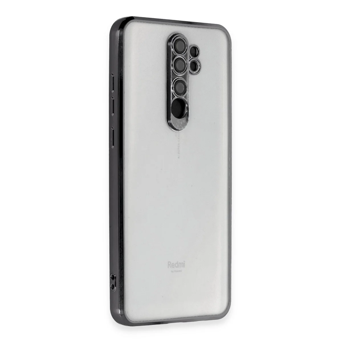 Note 8 Pro Silikon Kılıf - Razer Lensli Siyah Estetik ve Güçlü Koruma