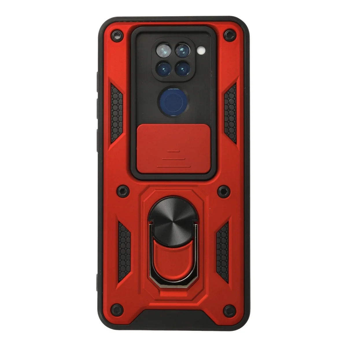 Note 9 Kılıf Pars Lens Yüzüklü Silikon Kırmızı - Maksimum Darbe Koruması ve Metal Stand Özelliği