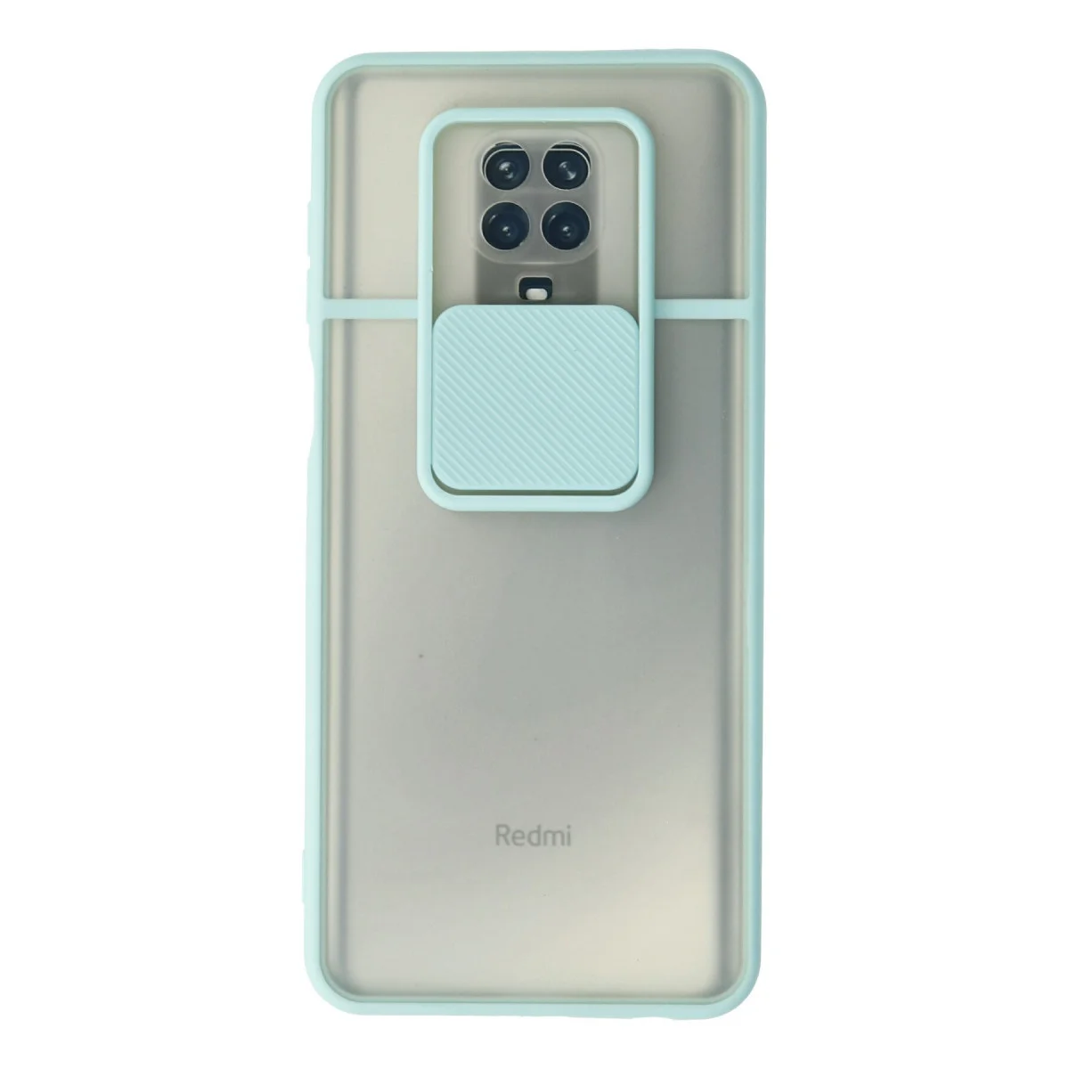Note 9 Pro Kamera Sürgülü Silikon Kılıf - Palm Buzlu Turkuaz