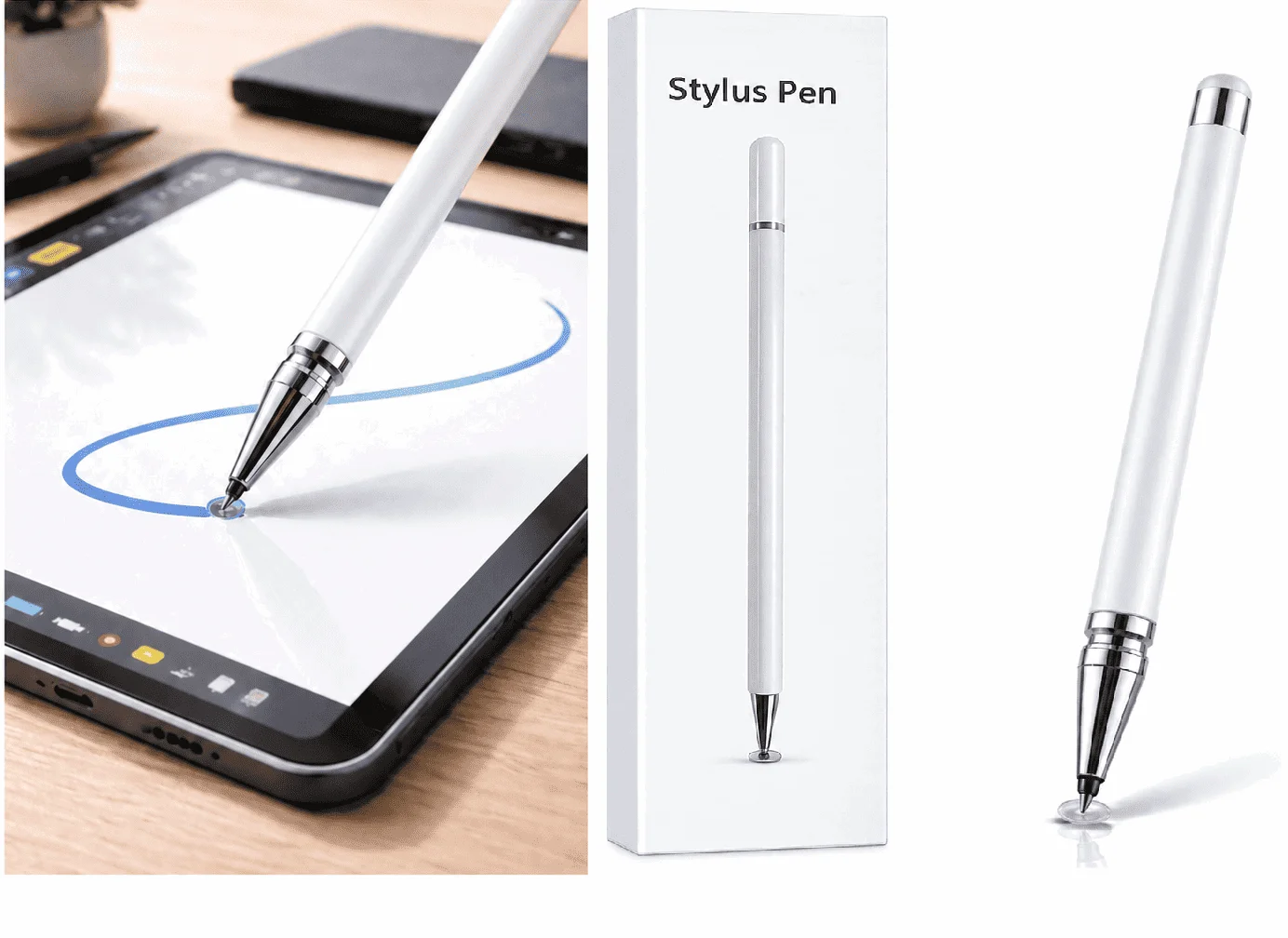 Note 9S Uyumlu Dokunmatik Stylus Kalem Disk Uçlu Hassas Beyaz Tablet Telefon Çizim Kalemi