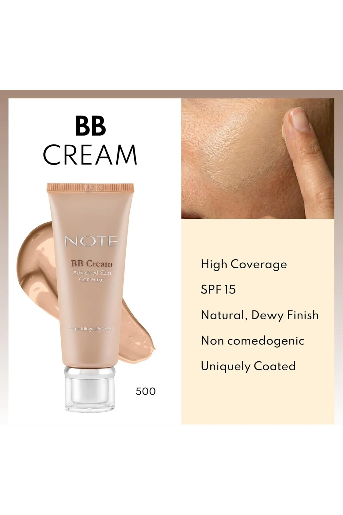 Note Cosmetics BB Cream, BB Krem Doğal Kapatıcılık 500