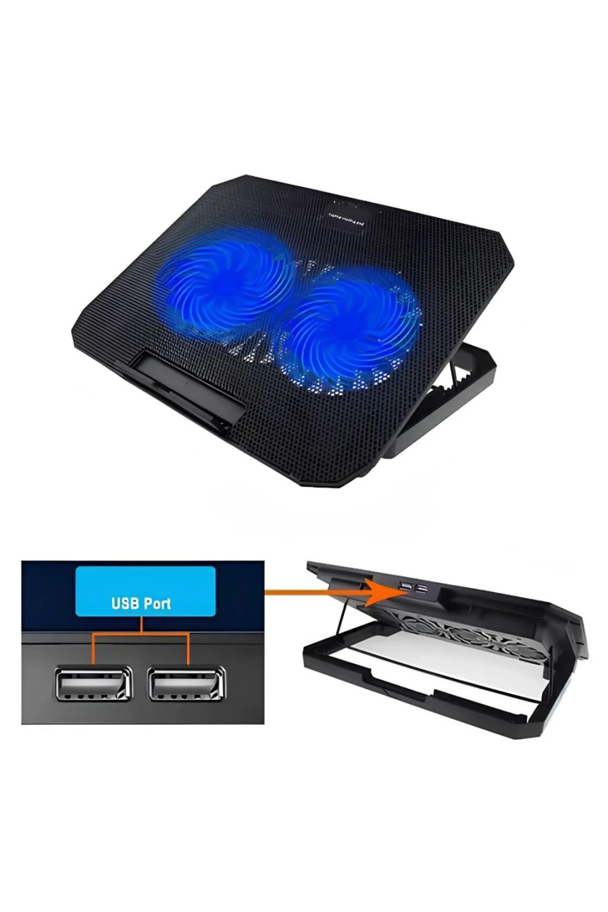 Notebook Soğutucu Fanlı Stand Usb Portlu 8 Kademe Laptop Sehpası