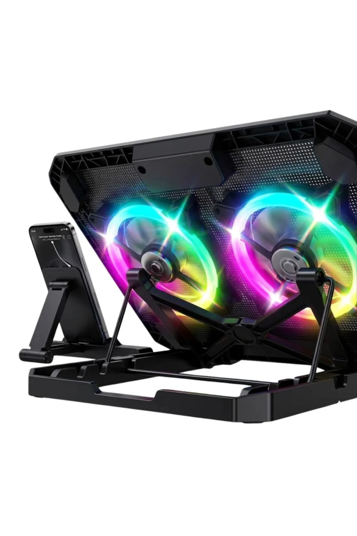 Notebook Soğutucu Stand Rgb Aydınlatmalı İki Fanlı Laptop Altlığı