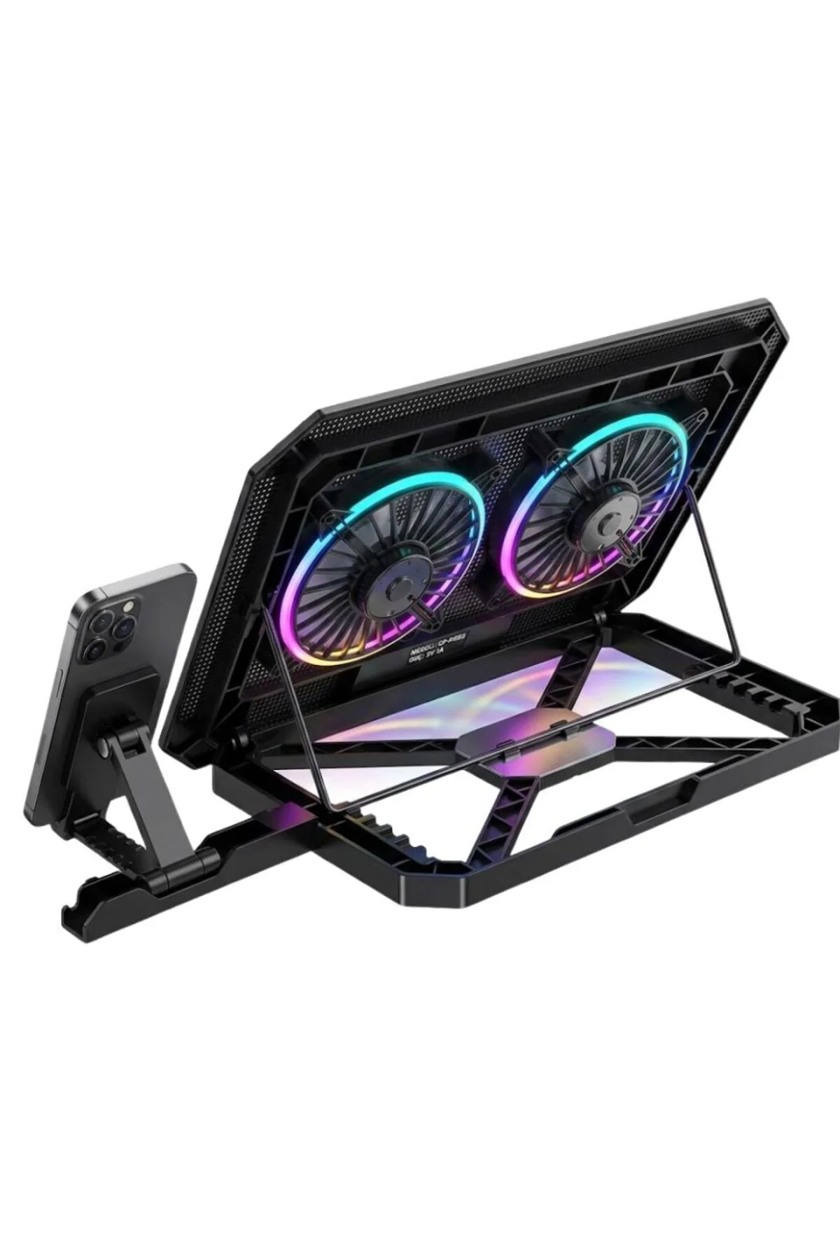 Notebook Soğutucu Stand Rgb Aydınlatmalı İki Fanlı Laptop Altlığı
