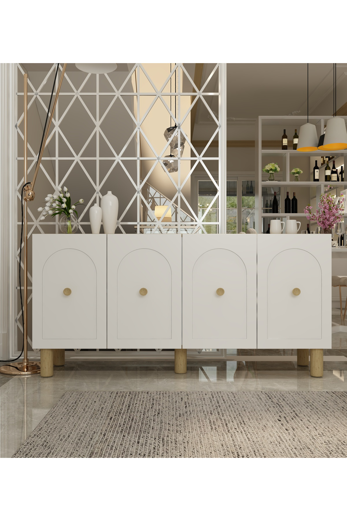 Notrect (KB150) Bohem Konsol Safir Meşe Beyaz