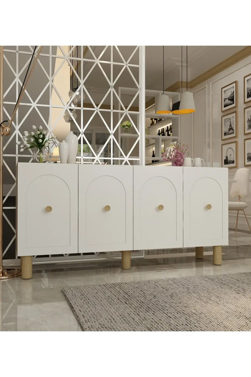 Notrect (KB150) Bohem Konsol Safir Meşe Beyaz