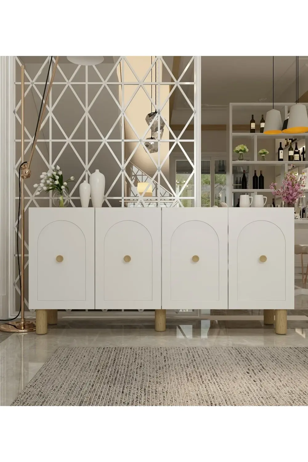 Notrect (KB150) Bohem Konsol Safir Meşe Beyaz