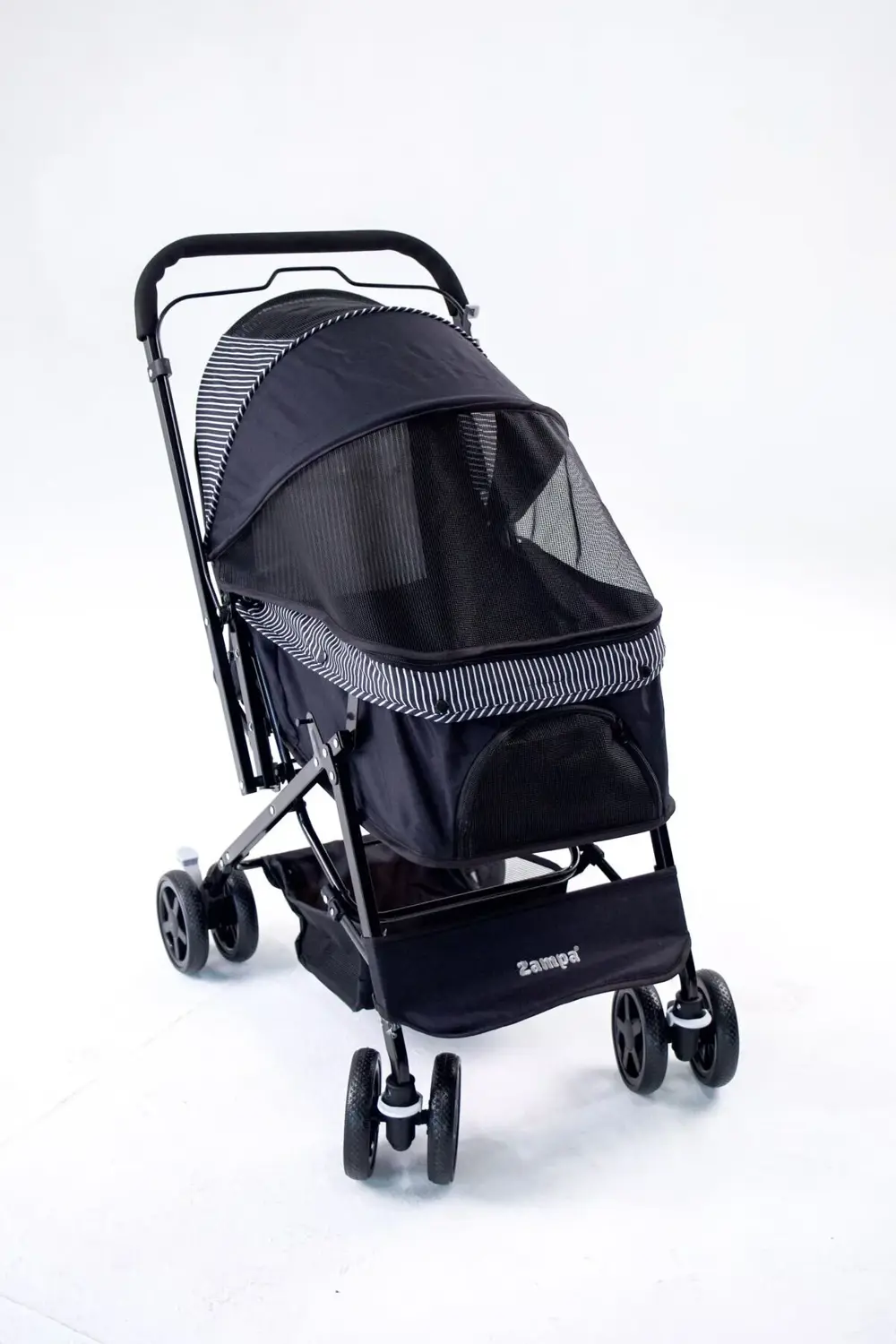 Nova BL08B Siyah Kedi Köpek Arabası - Katlanabilir, Çelik Gövdeli