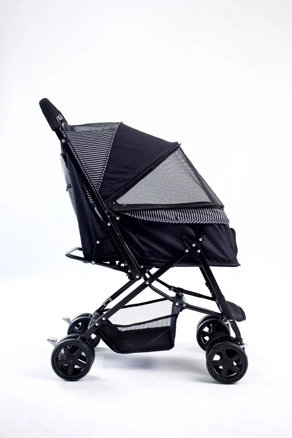 Nova BL08B Siyah Kedi Köpek Arabası - Katlanabilir, Çelik Gövdeli