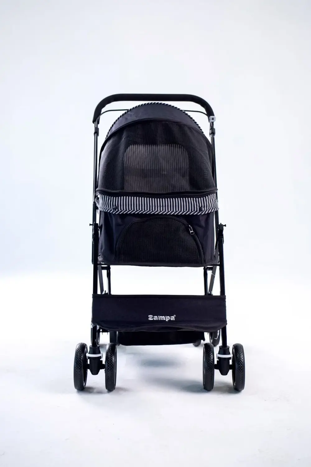 Nova BL08B Siyah Kedi Köpek Arabası - Katlanabilir, Çelik Gövdeli