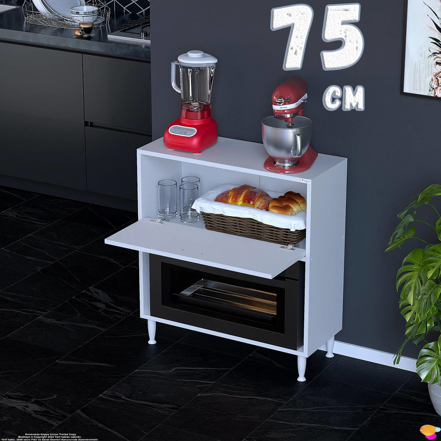 Nova Çok Amaçlı Mutfak Modülü 75x87x32 cm Fırın Dolabı Ekmeklik v Nova Çok Amaçlı Mutfak Modülü 75x87x32 cm Fırın Dolabı Ekmeklik v