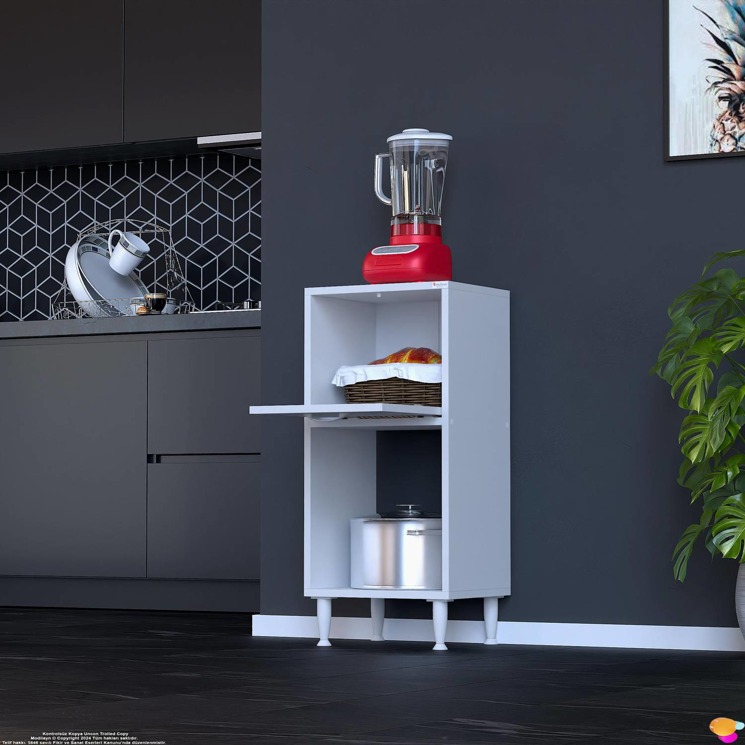 Nova Çok Amaçlı Mutfak Modülü 45x87x32 cm Kiler Dolabı Ekmeklik v - Görsel 5