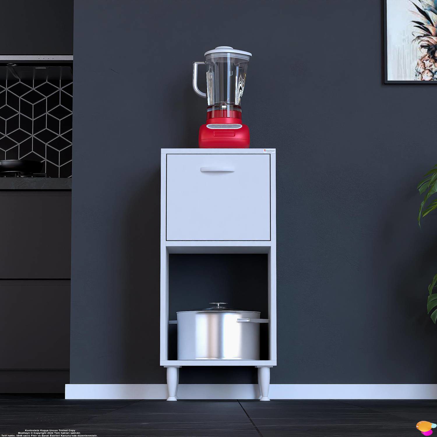 Nova Çok Amaçlı Mutfak Modülü 45x87x32 cm Kiler Dolabı Ekmeklik v - Görsel 3