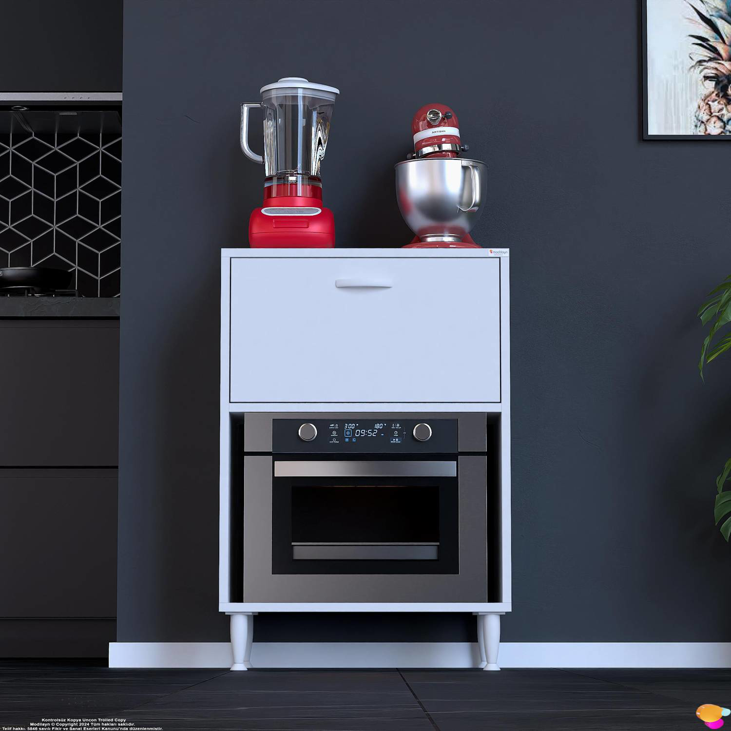 Nova Çok Amaçlı Mutfak Modülü 65x87x32 cm Fırın Dolabı Ekmeklik v Nova Çok Amaçlı Mutfak Modülü 65x87x32 cm Fırın Dolabı Ekmeklik v - Görsel 3