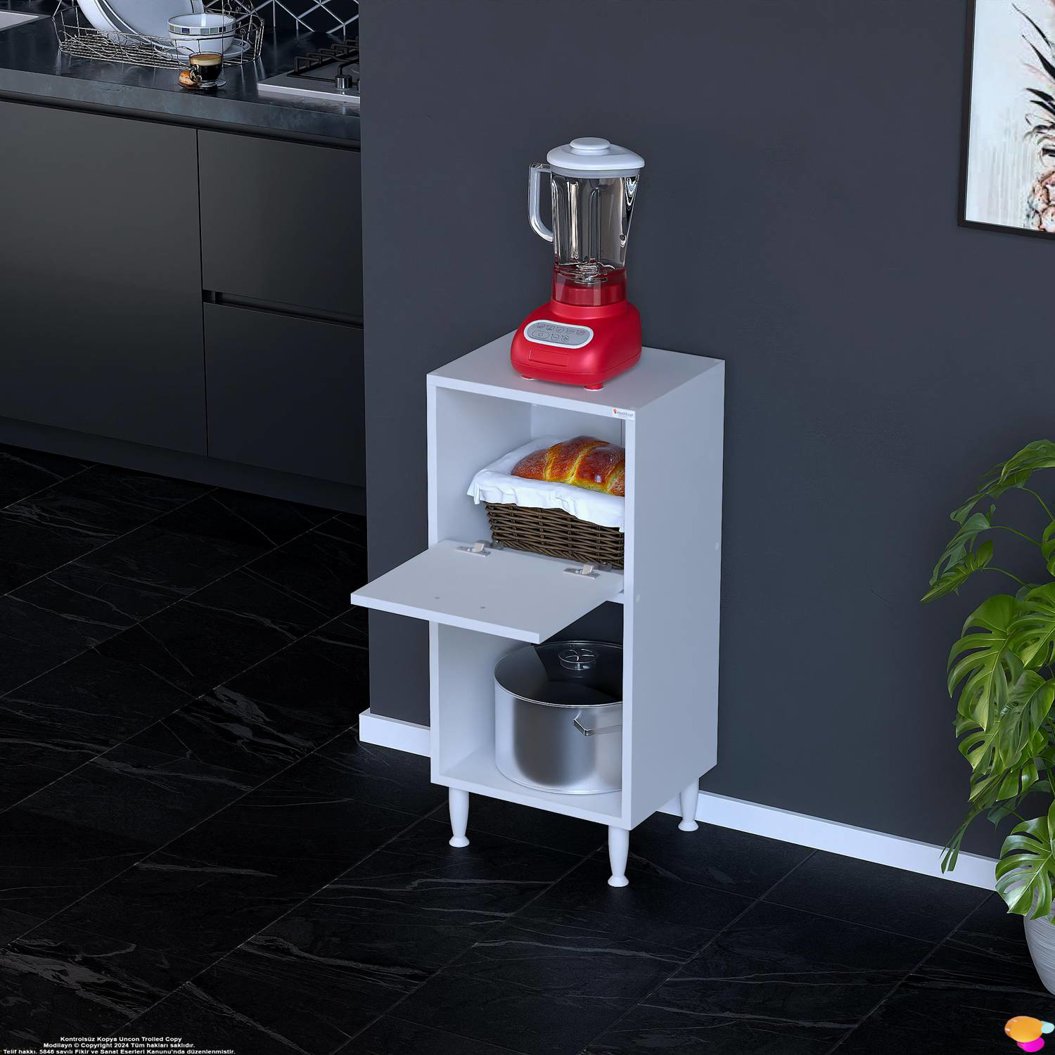Nova Çok Amaçlı Mutfak Modülü 35x87x32 cm Kiler Dolabı Ekmeklik v - Görsel 4
