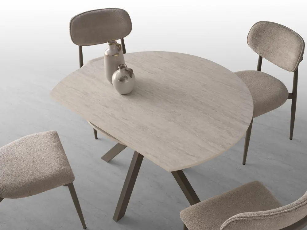 Nova Polo Yuvarlak Açılır Mutfak Masa Sandalye Takımı 70x120cm