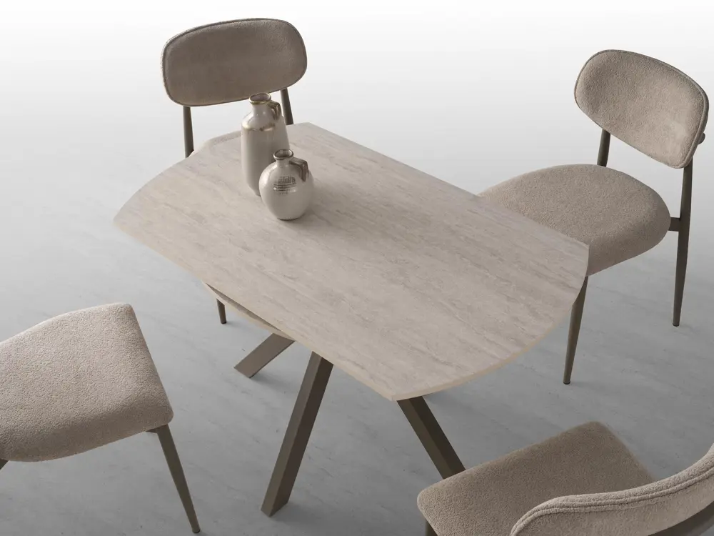 Nova Polo Yuvarlak Açılır Mutfak Masa Sandalye Takımı 70x120cm