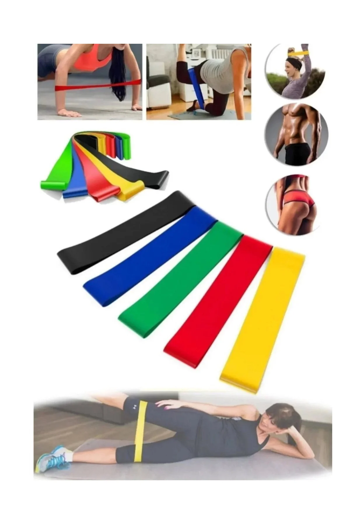NOVAPAZR Pilates ve Fitness Direnç Bandı Egzersiz İçin Esnek (01404) Güçlirme Lastiği