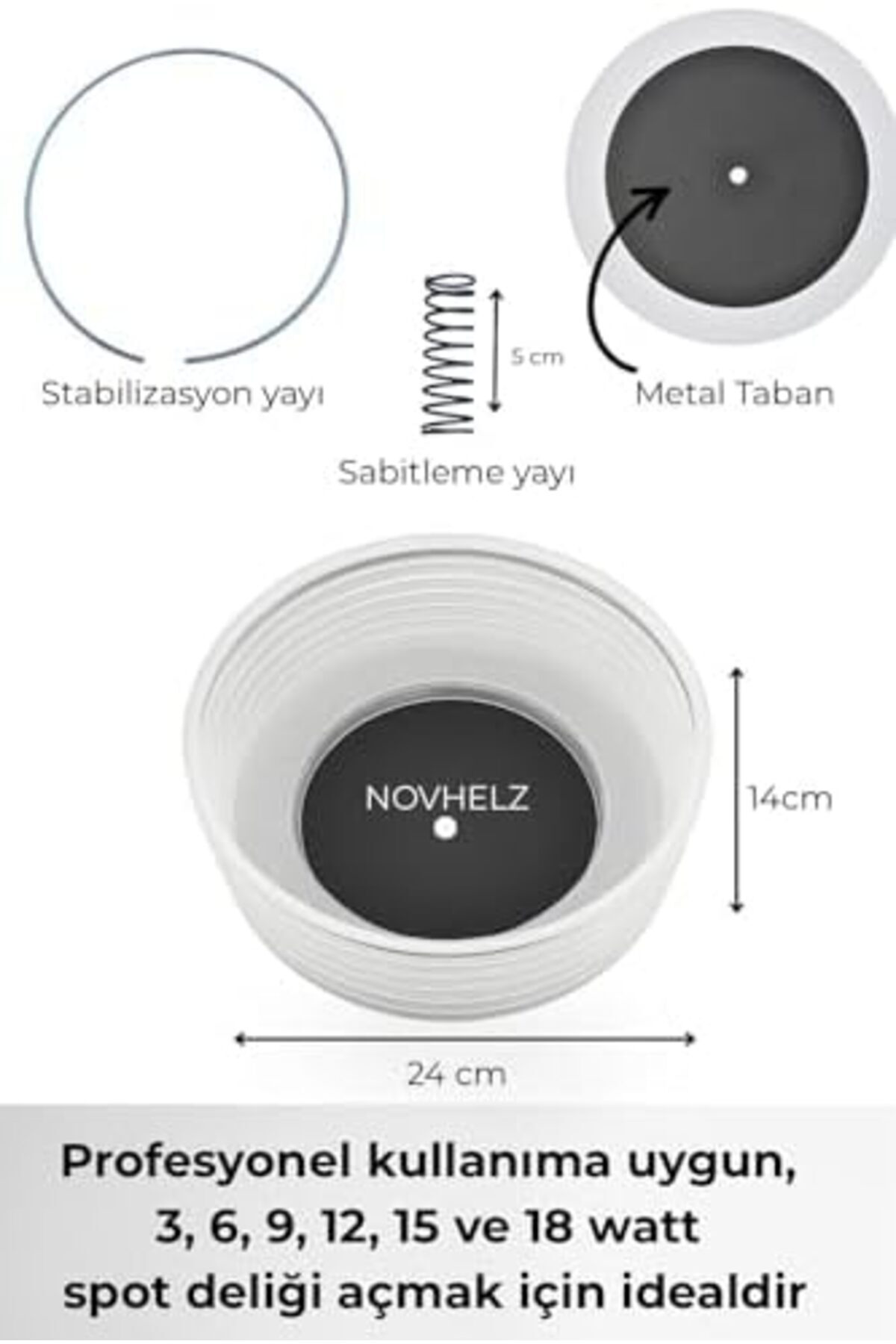 NOVHELZ VANTUZLU, KÖRÜKLÜ PANÇ TOZ TUTUCU 24 CM NOV21 1183514
