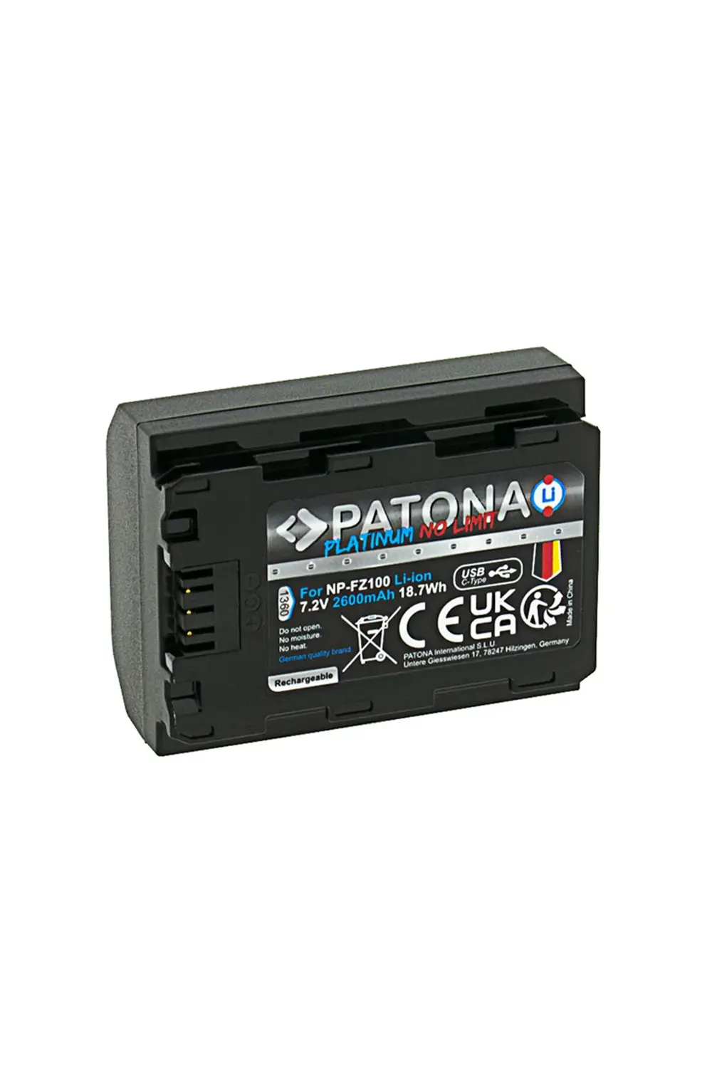 NP-FZ100 USB Sony Fotoğraf Makinesi Batarya (Type-c Girişli)