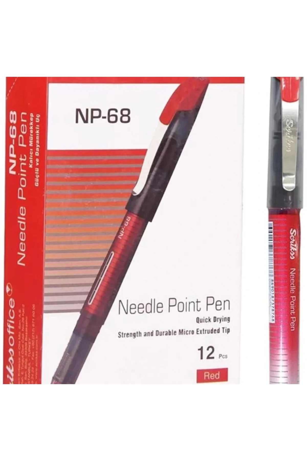 Np68 Iğne Uçlu Kalem 12'Li Ambalaj Kırmızı 0.5 Mm