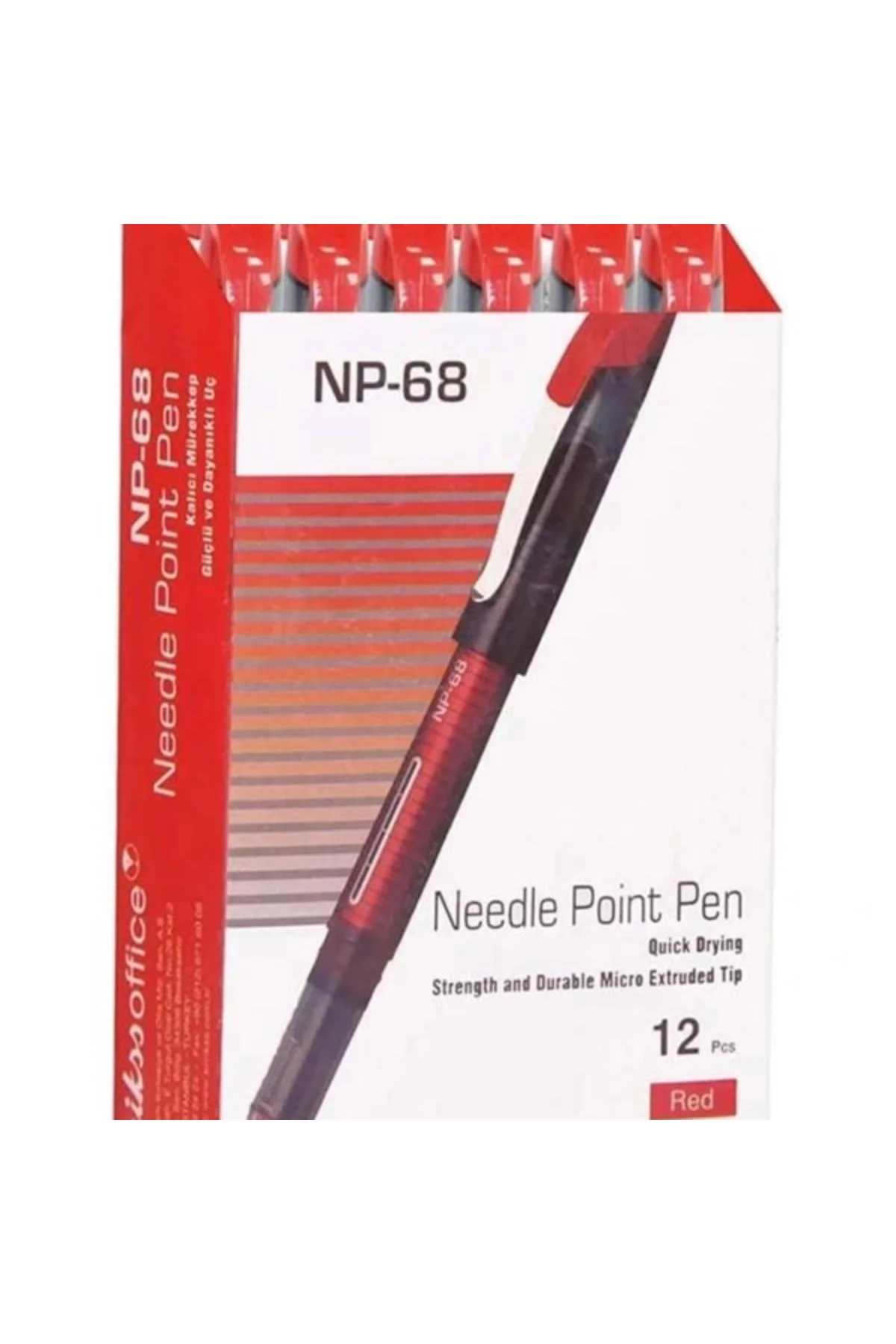 Np68 Iğne Uçlu Kalem 12'Li Ambalaj Kırmızı 0.5 Mm