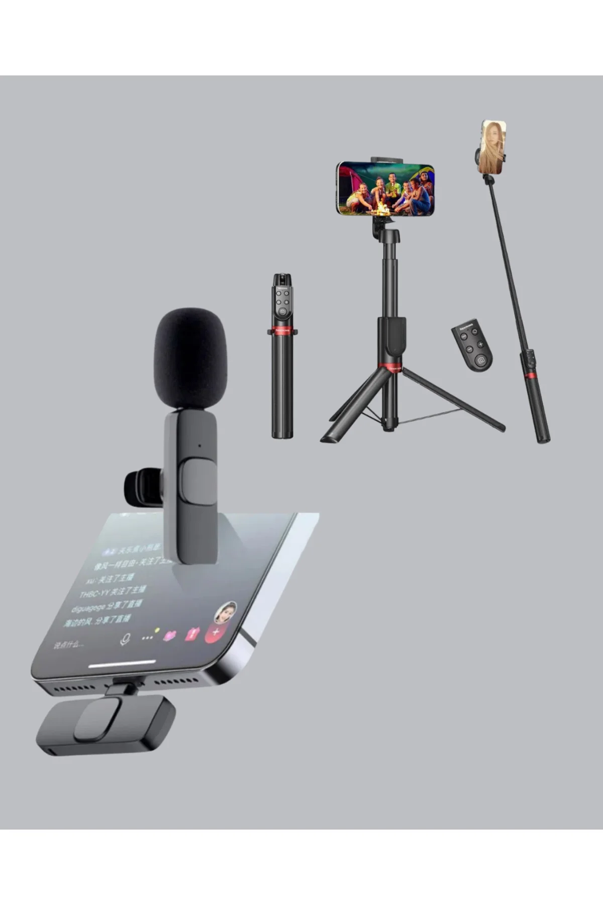 NPL2S TRİPOT +K11 YAKA MİKROFONU SET