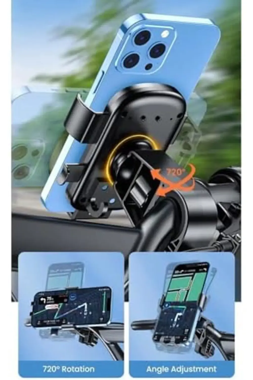 NR76 Motor ve Bisiklet Telefon Tutucu Tek El Kullanım Pazar Poşet