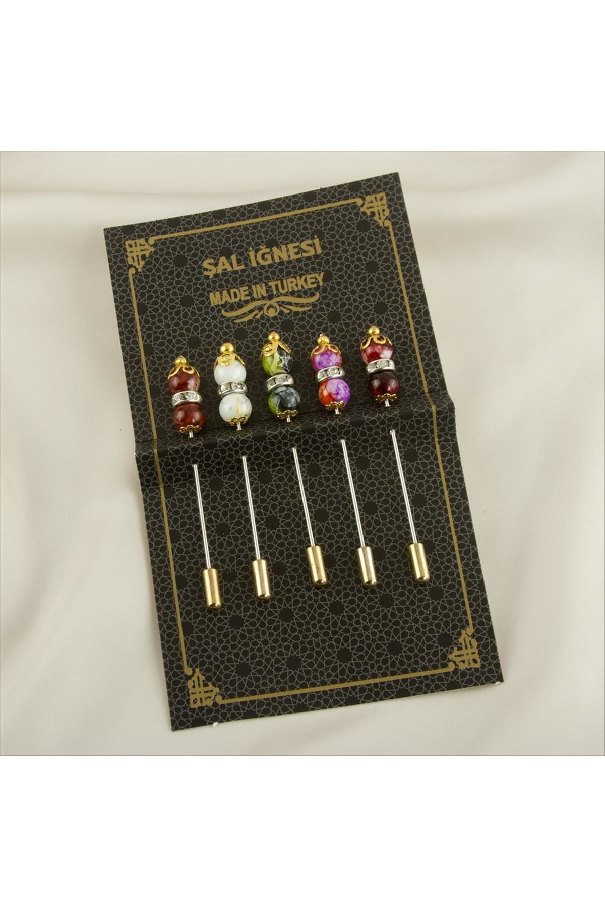 NRTMSA 5 Adet Boncuk (122427) Şal İğnesi-Renkli